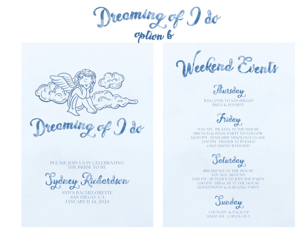 Personalized Bachelorette Party Itinerary, Custom Bachelorette Invite ...