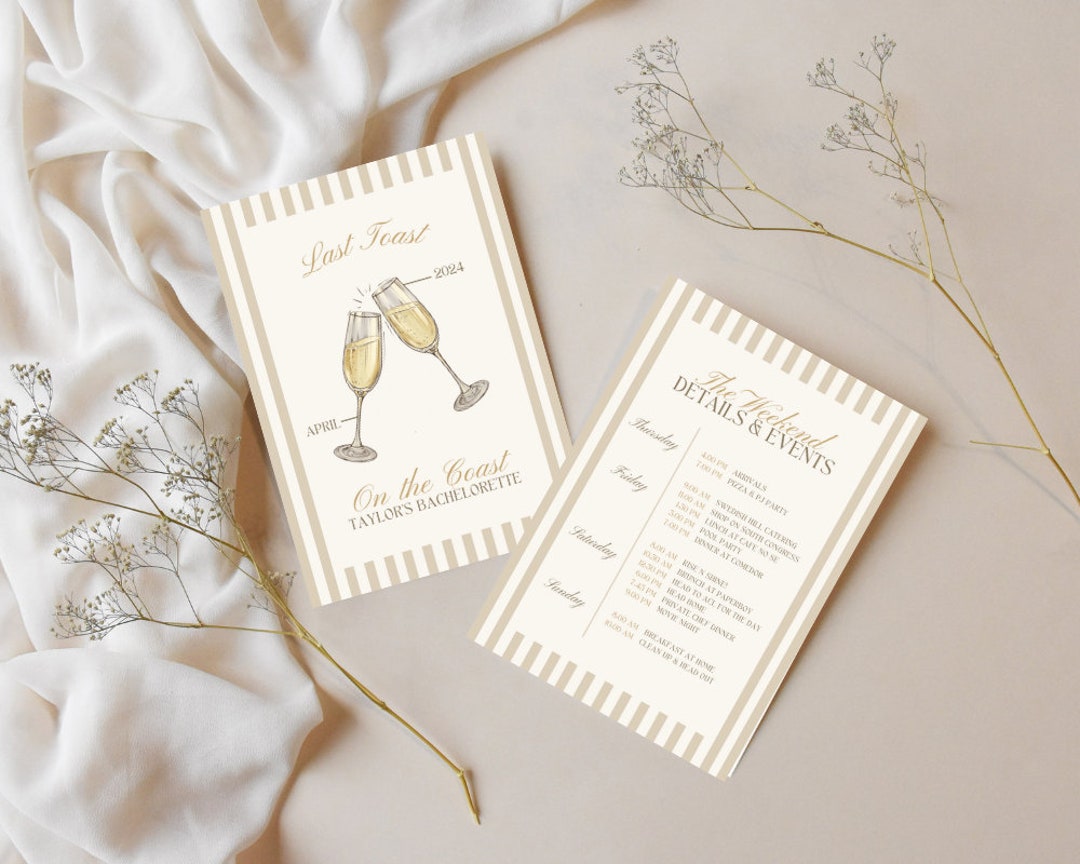 Personalized Bachelorette Party Itinerary, Custom Bachelorette Invite ...