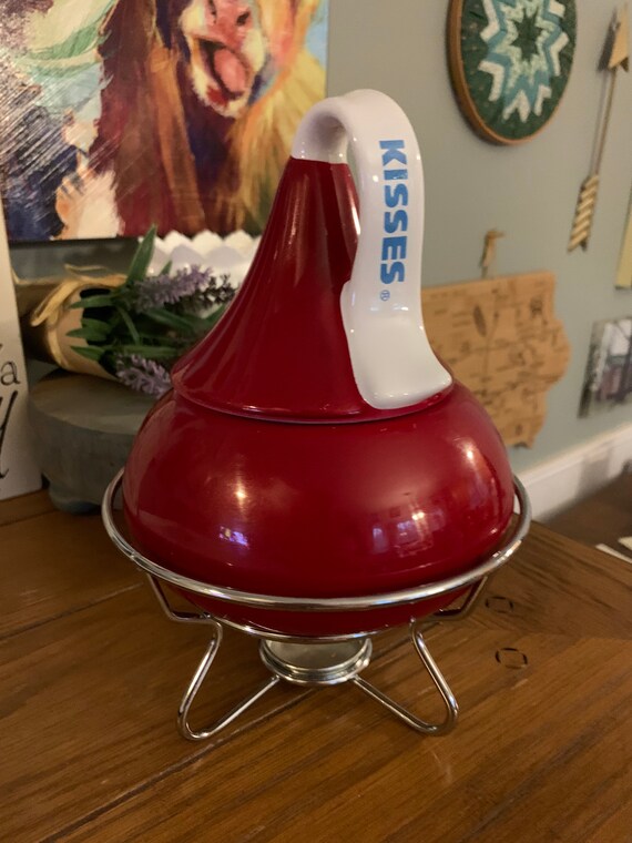 Vintage Hershey Kiss Fondue Pot With Stand and Forks Red Etsy