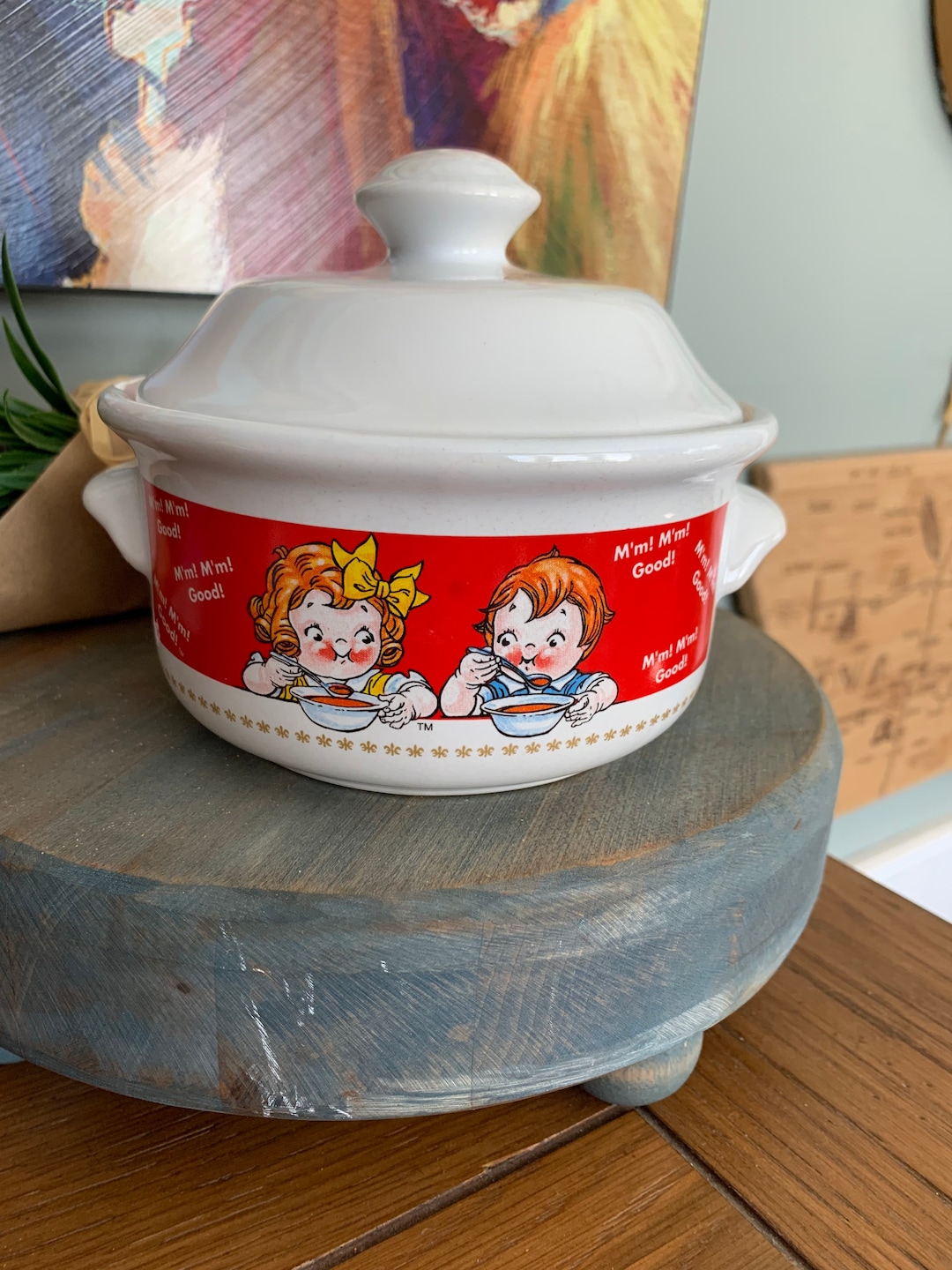 Campbells Soup Bowl With Lid Mm Mm Good Etsy