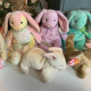 Beanie Babies Bunnies Rabbits - Lot of 7