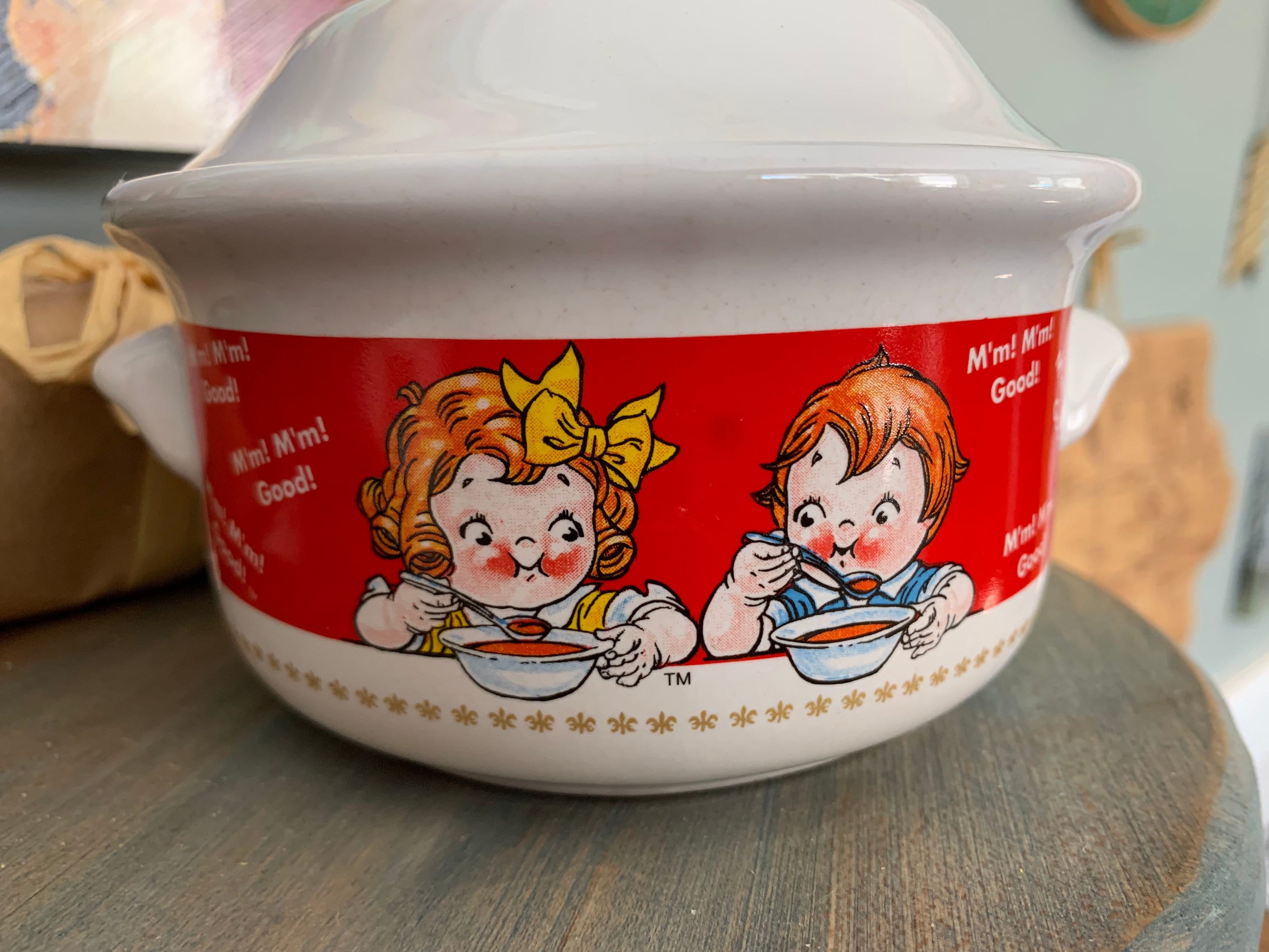 Campbells Soup Bowl With Lid Mm Mm Good Etsy