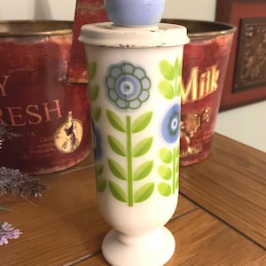 Avon Kitschy Retro Blaue Blumen Parfüm Flasche