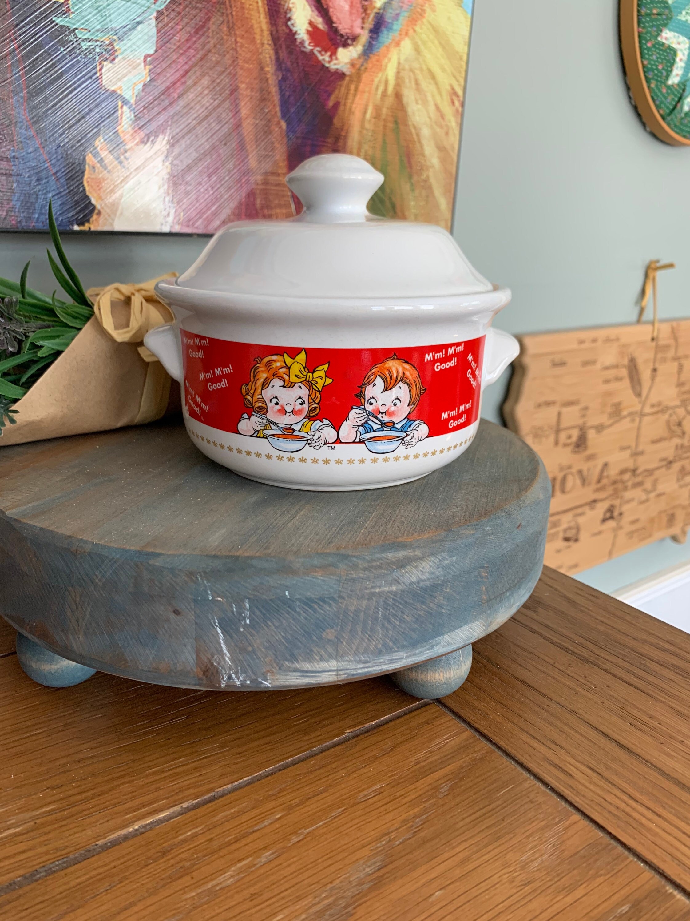 Campbells Soup Bowl With Lid Mm Mm Good Etsy