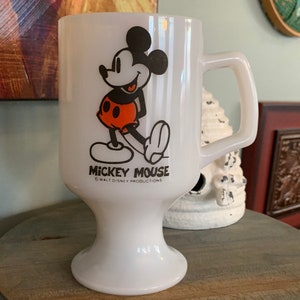 Mickey Mouse Milk Glass Pedestal Mug - Walt Disney Productions