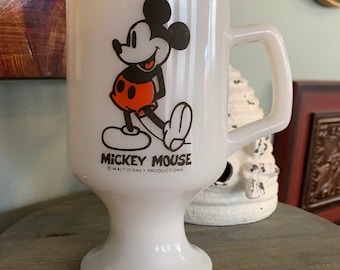 Mickey Mouse Milk Glass Pedestal Mug - Walt Disney Productions