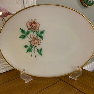 Fire King Anniversary Rose Platter by Anchor Hocking