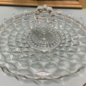Fostoria American Clear Glass Tray with Center Handle - Stem 2056