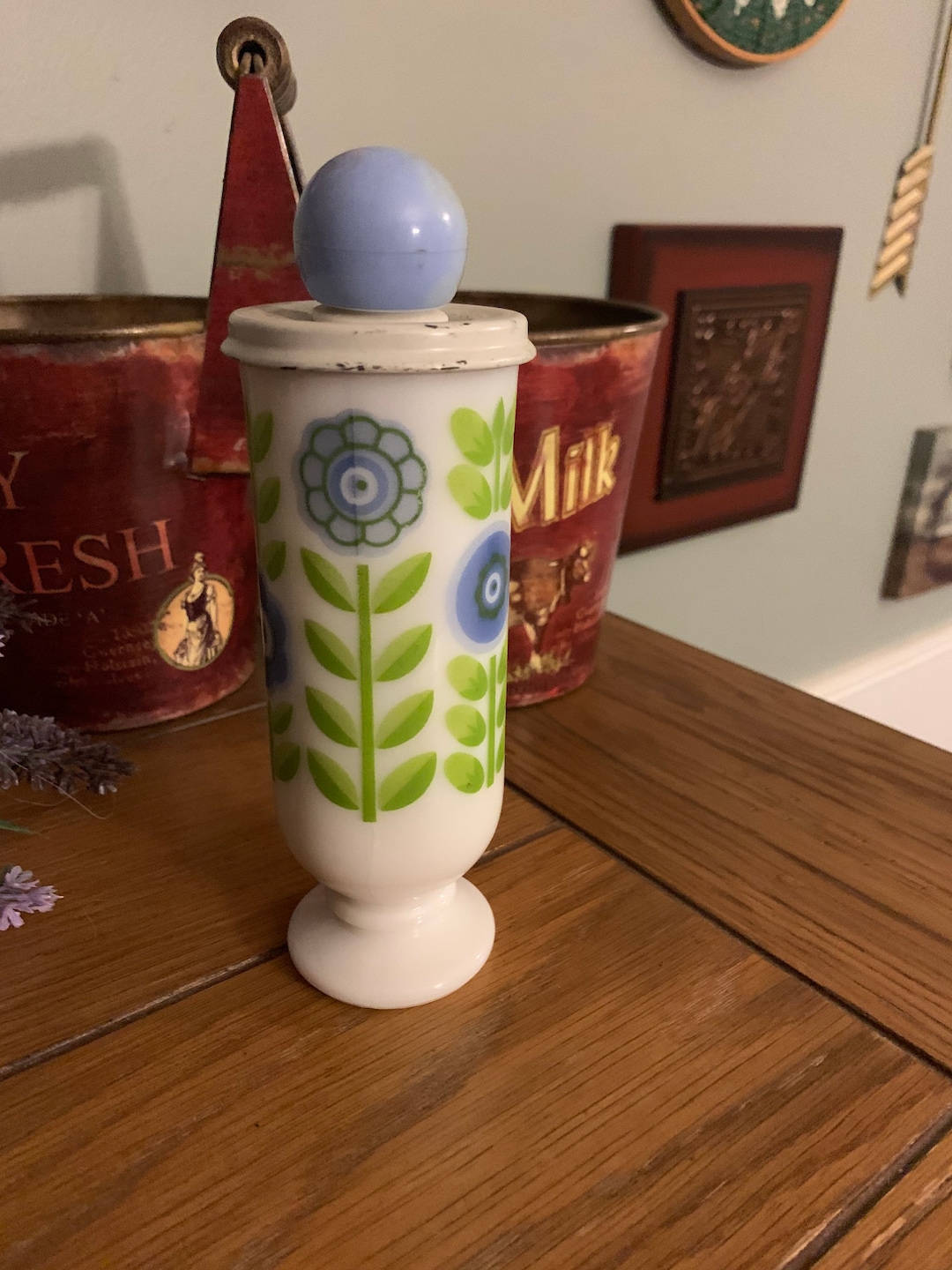 Avon Kitschy Retro Blue Flower Perfume Bottle Etsy