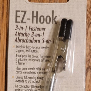 EZ-Hook 3 in 1 Fastener for jewelry making the bead smith zipper pull button pull arthritis mobility aid