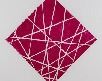 Abstract Geometry, original hand-made linocut block prints