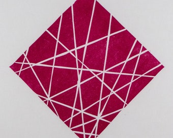 Abstract Geometry, original hand-made linocut block prints