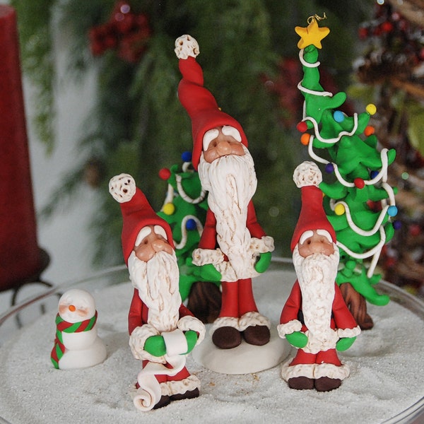 Sculpted Whimsical Santa's to add a little cheer to your holiday garden