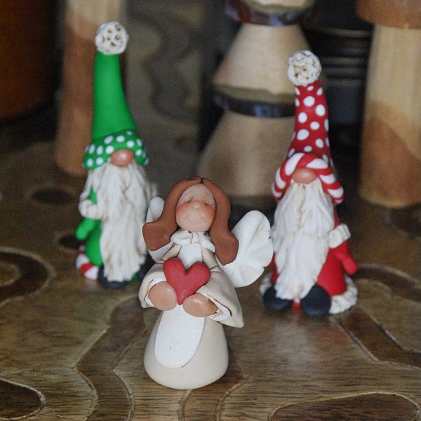 Sculpted Whimsical Angel Gnomes to add a little cheer to your holiday garden