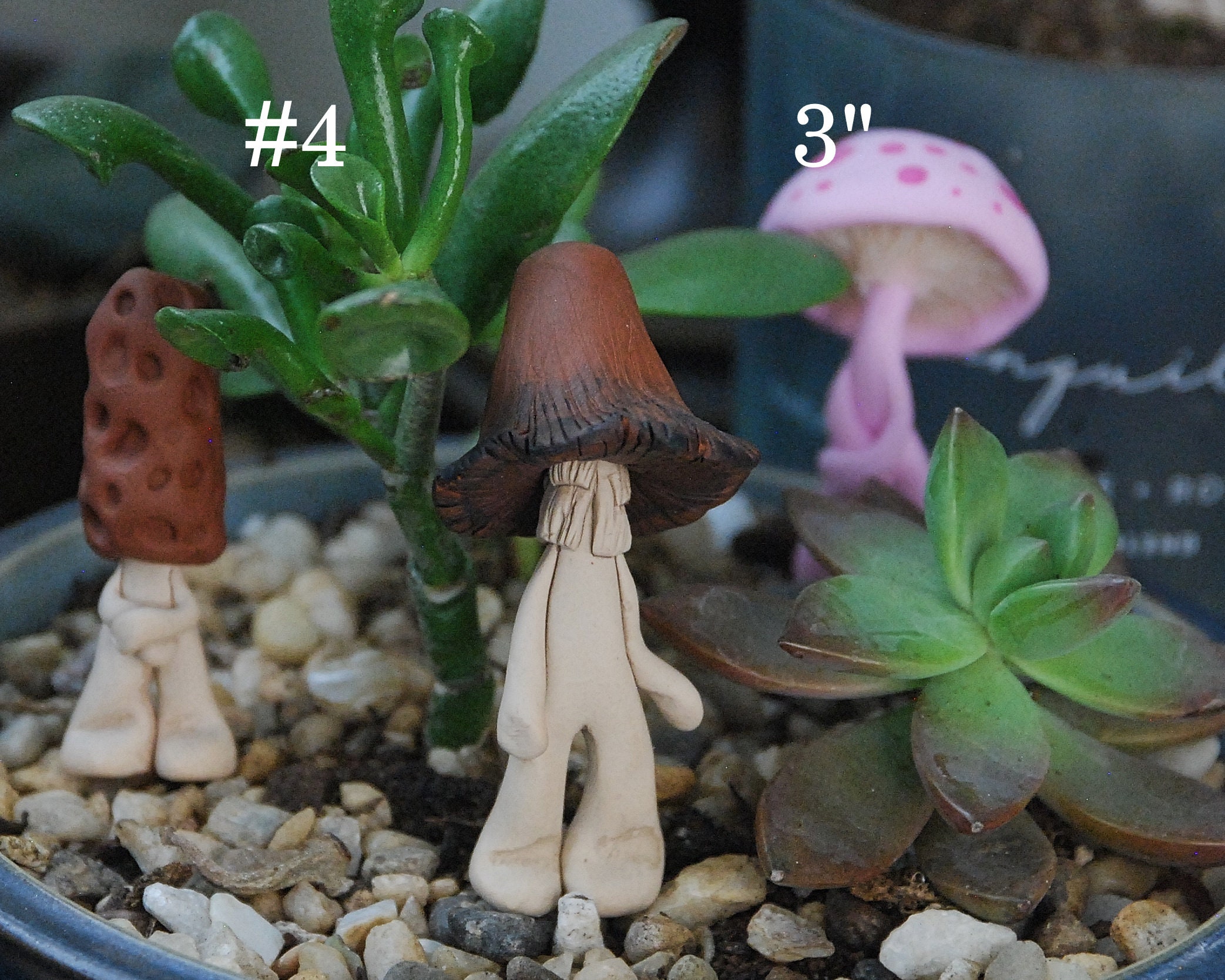 Polymer Clay Mushroom Figurine, Miniature Fairy Garden Decor - Etsy