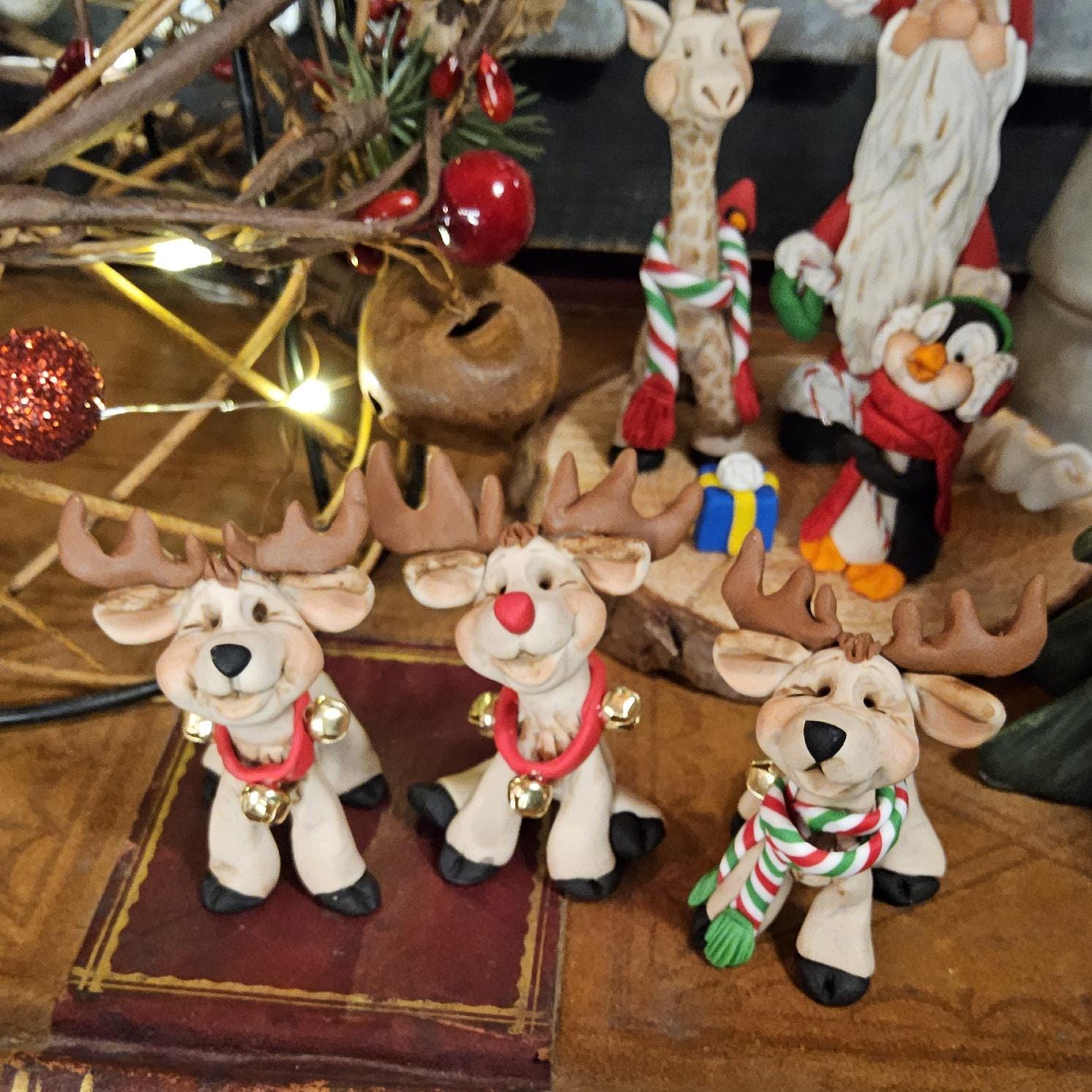 Adorable Little Sculpted Clay Reindeer - Etsy