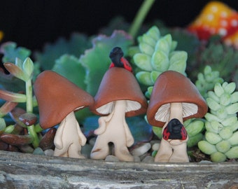 Herb Garden sculpted Porcini Mushroom Men