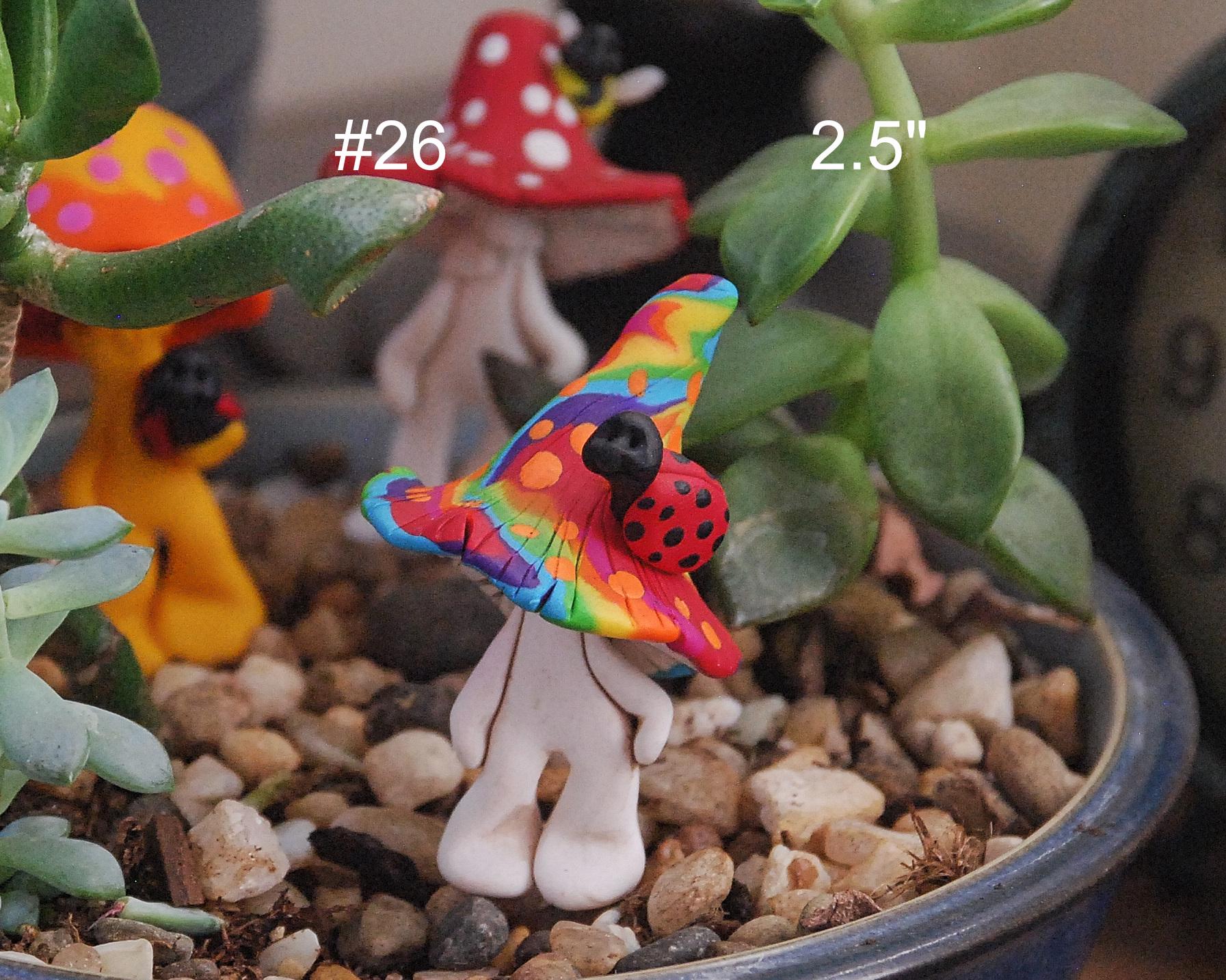 Handmade Polymer Clay Mushroom Garden Decor: Hippie Gnome Figurine - Etsy