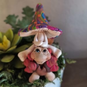 Fairy Garden Decor, Tortoise Decor, Mushroom Gift, Gift for Her, Garden Lover, Hippie Style, Polymer Clay Figurine, Bumblebee Decor,