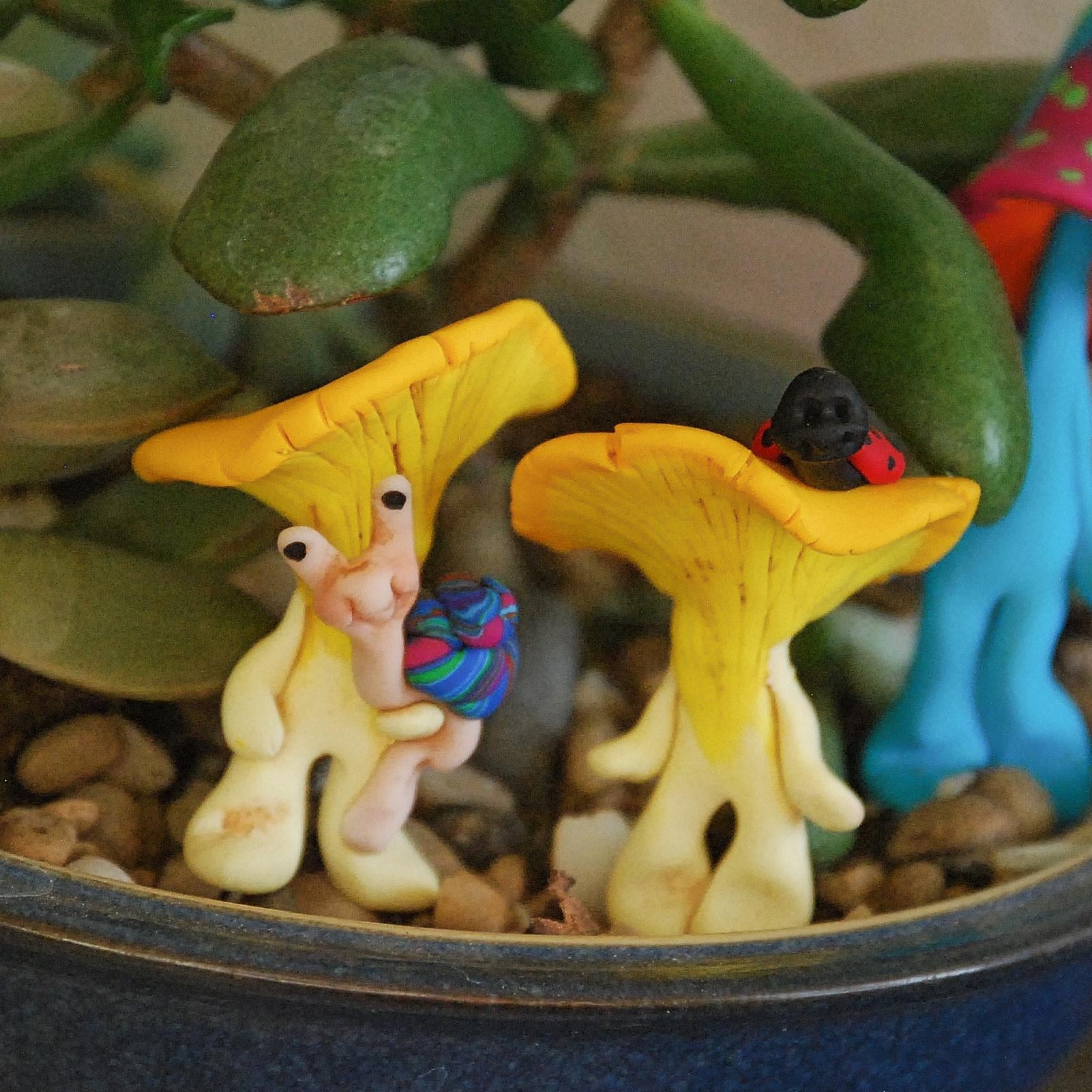 Mushroom Garden Deco, Miniature Mushroom, Mushroom Polymer Clay, Miniature Garden Decor, Miniature Garden Gnome, FIMO Mushroom