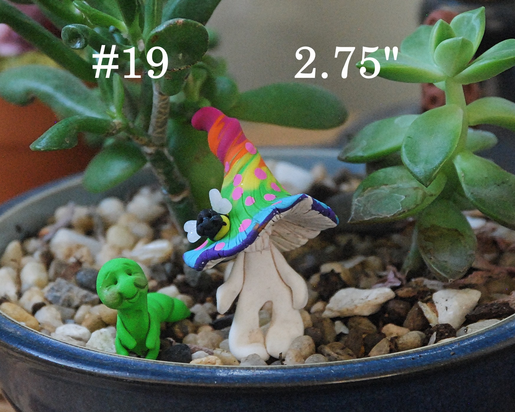 Handmade Polymer Clay Mushroom Garden Decor: Hippie Gnome Figurine - Etsy