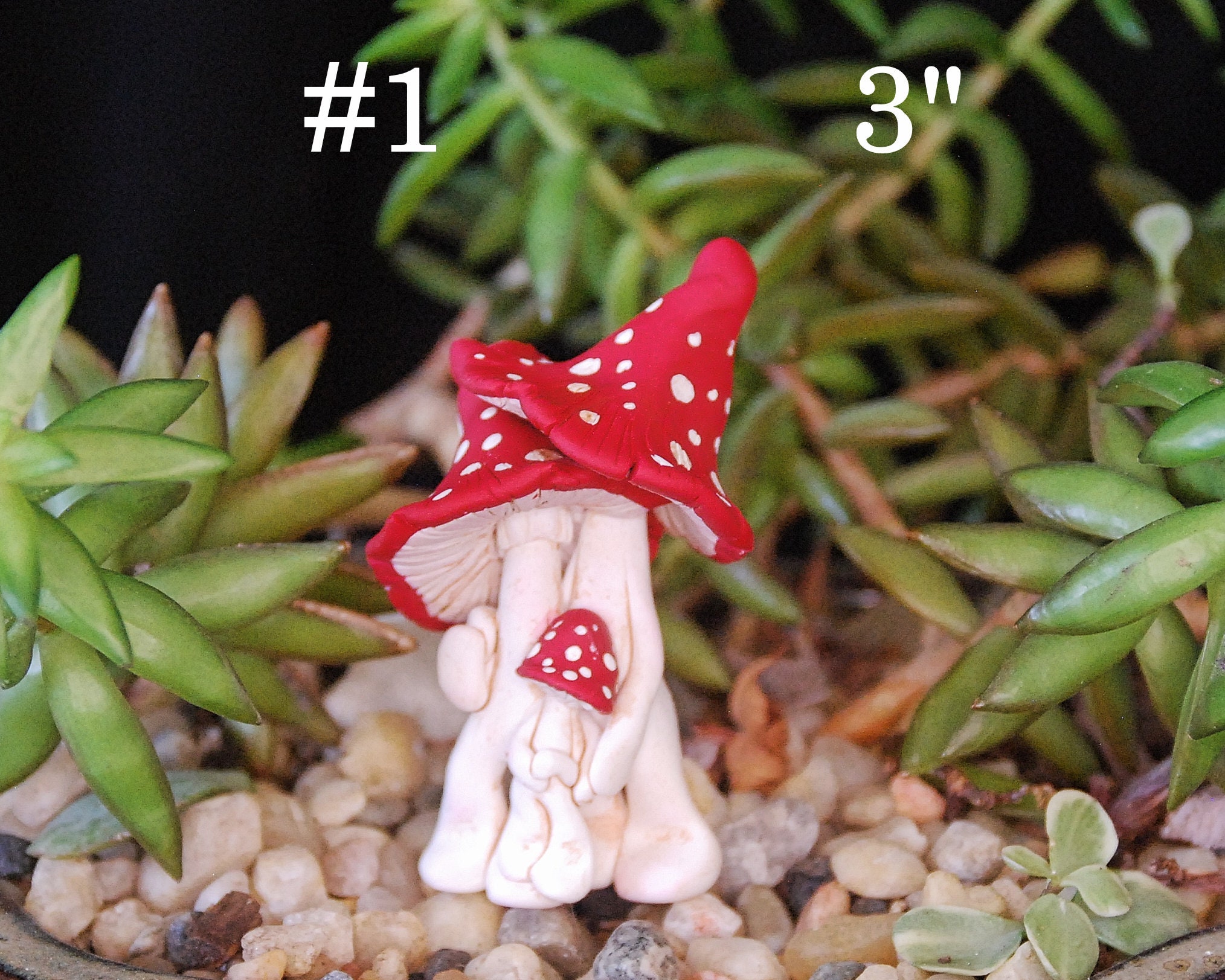Fairy Garden Polymer Clay Mushroom Family Figurines - Etsy