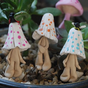 Polymer Clay Mushroom Garden Decor: Miniature Fairy Garden Gnome