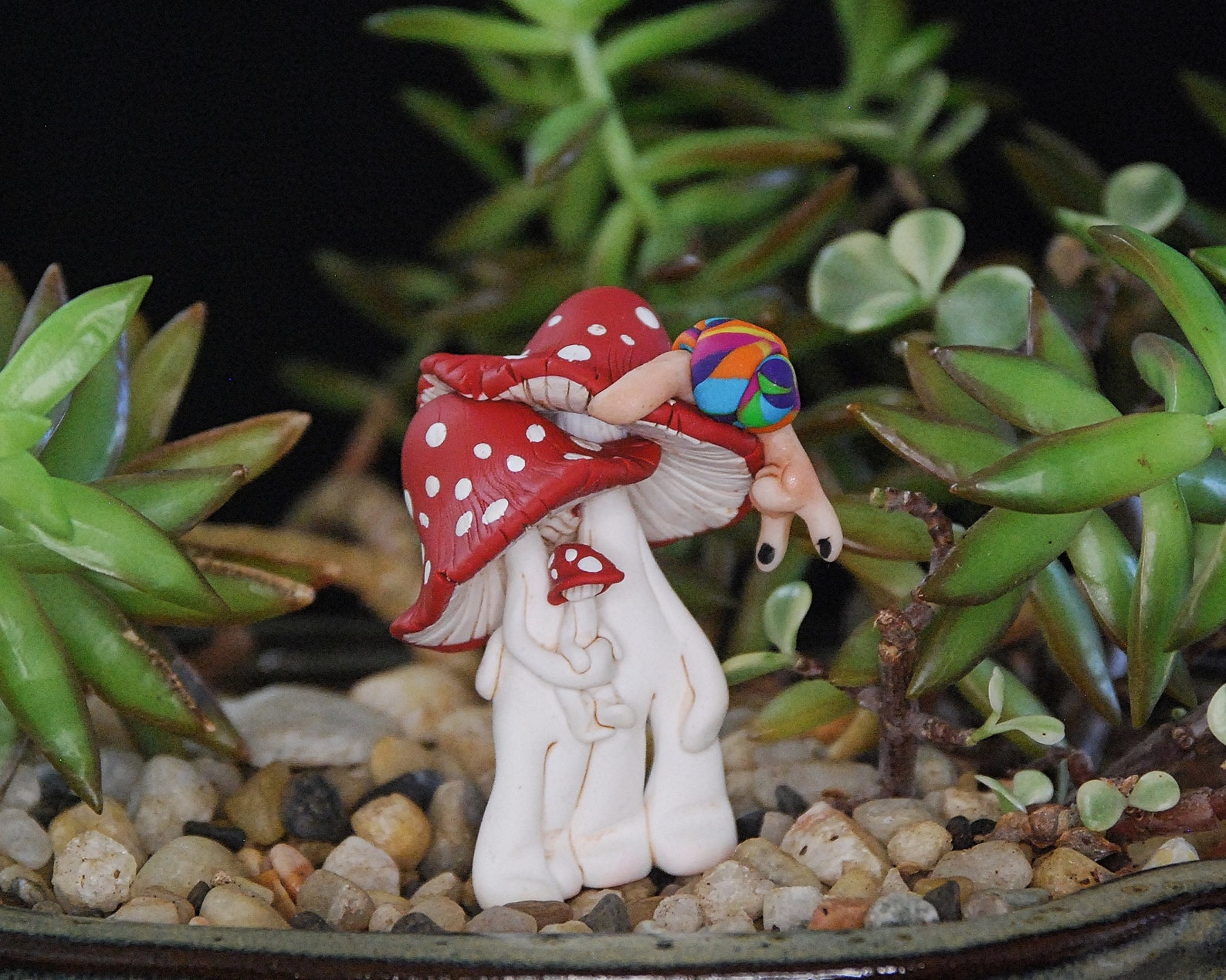 Fairy Garden Polymer Clay Mushroom Family Figurines - Etsy