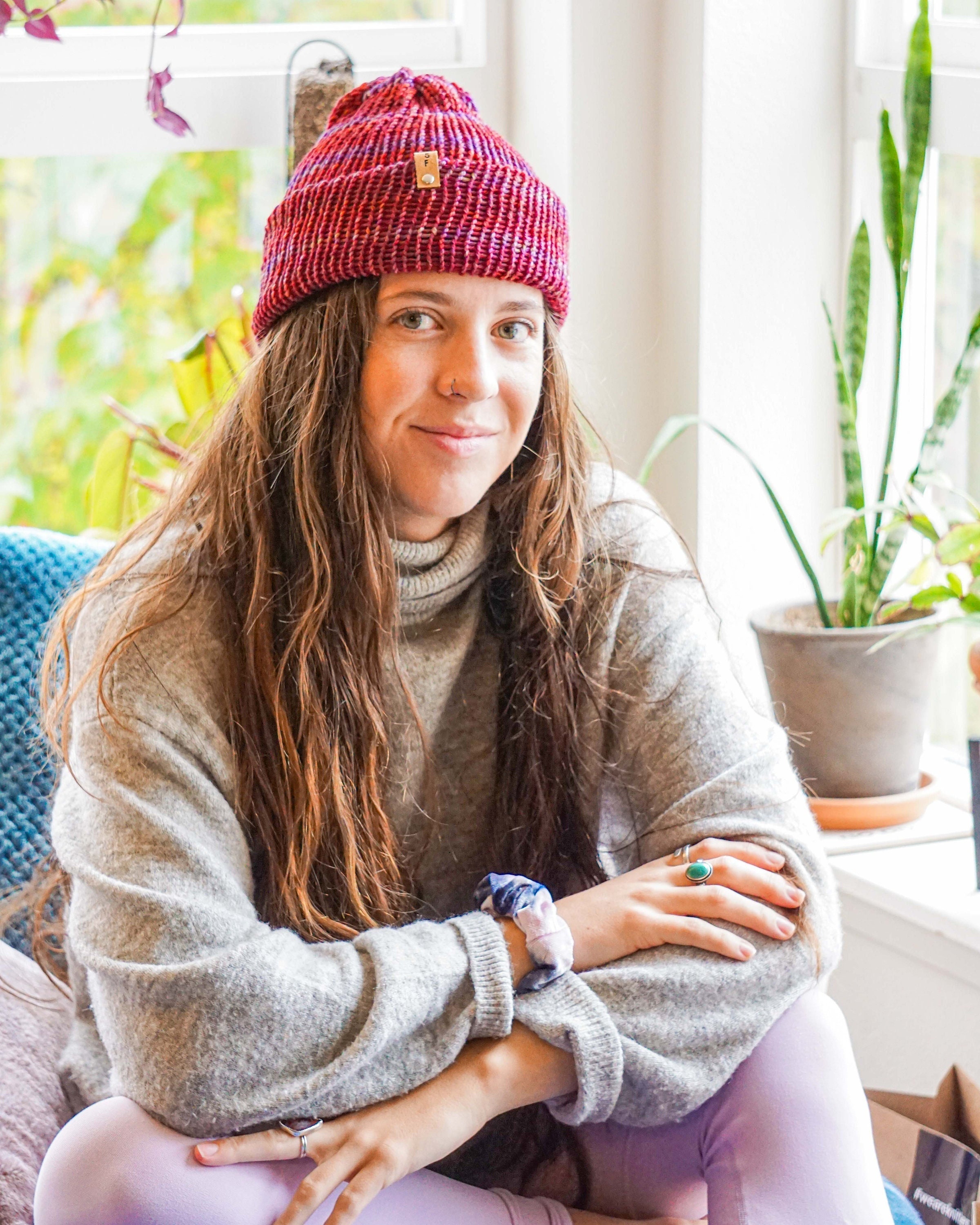 Luxury Merino Wool Beanie - handmade Luxury Handmade Merino Wool Knitted Pom Pom Beanie Hat in  main image 2