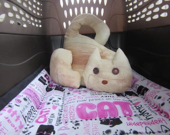 Catnip Cat Pillow & Carrier Liner: Pink Padded Sleep Mat