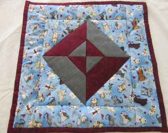 Cat Carrier Liner Mat: Handmade Quilted Pet Mat with Catnip