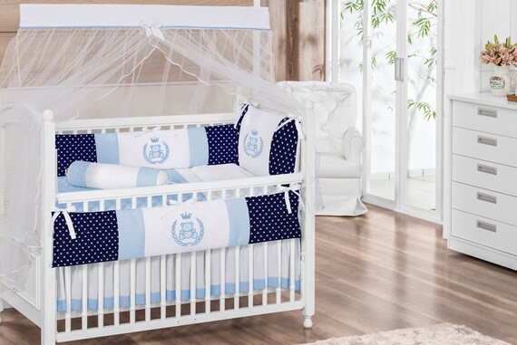 pale blue cot bedding