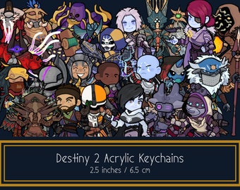 Destiny 2 Acrylic Keychains and Stickers (Appox 2.5 inches / 6.5cm)