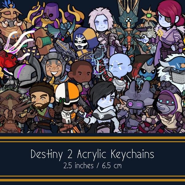 Destiny 2 Acrylic Keychains and Stickers (Appox 2.5 inches / 6.5cm)