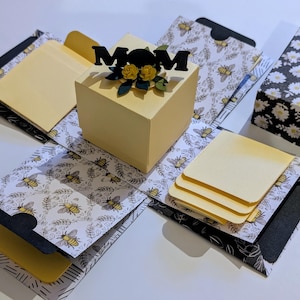 Florale Muttertag Geschenk Box • Explosionsbox für Mama, Frau, Oma • Explosionsbox • Fotobox