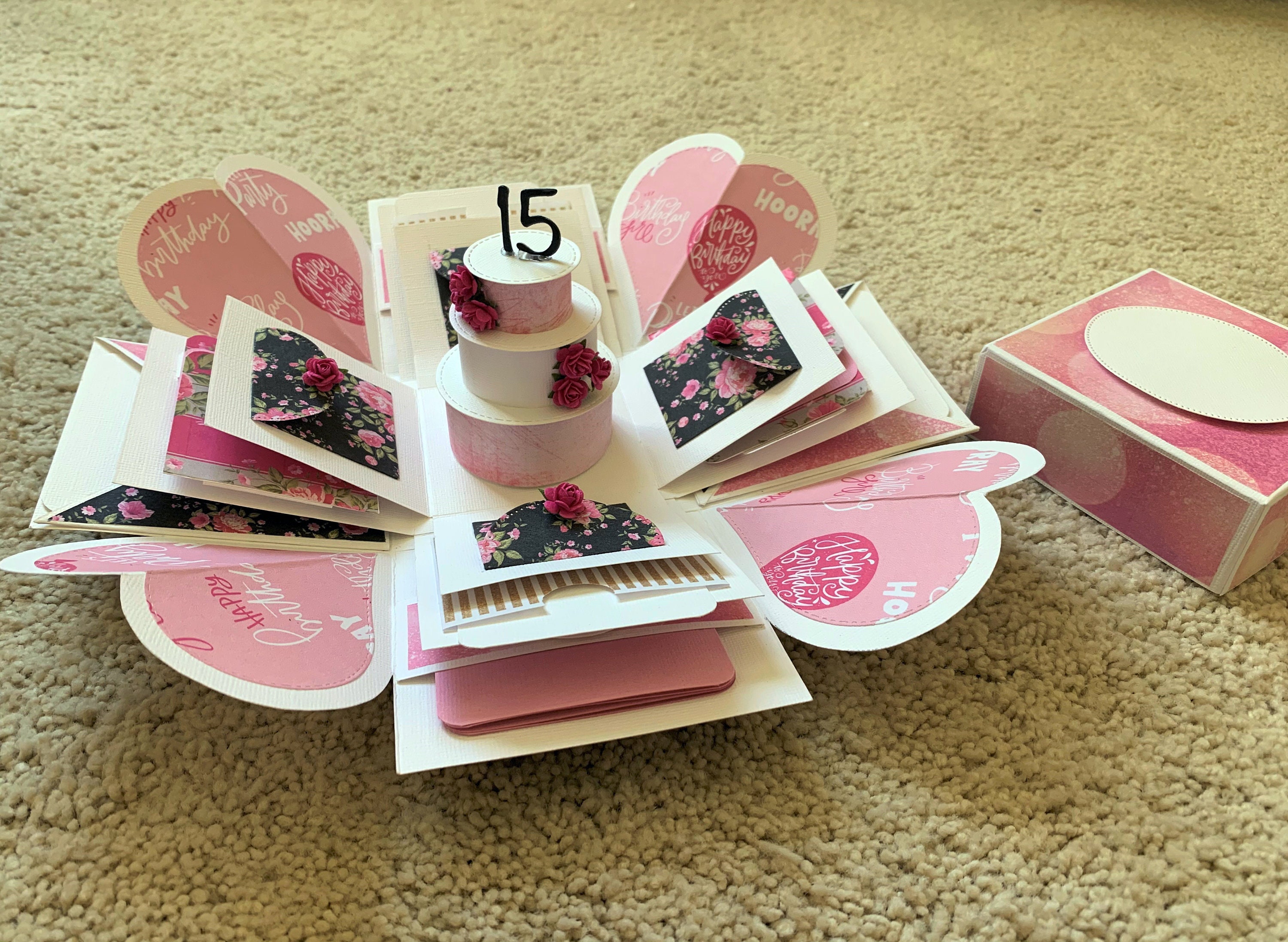 Unique 3 Layer 3D Cake Explosion Box for birthday / wedding / Etsy