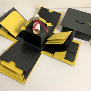 Caja de regalo de graduación • Caja explosiva para hijo/hija/hermano/hermana/esposa/esposo/novio/amigo • Caja de fotos