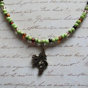 Seed Bead Necklace with Pendant, Cottagecore Beaded Necklace, Fantasy Necklace for Women, Renaissance Faire Accessories for Women