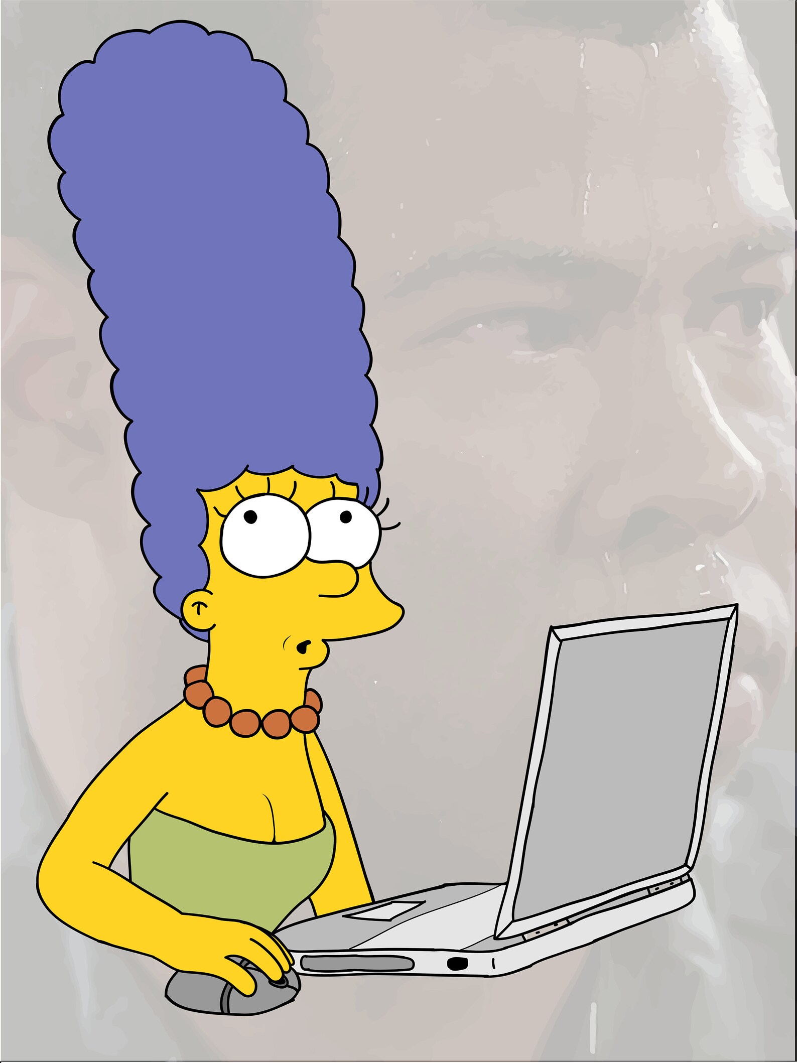 Marge Simpsons Doble Clic En Su Ratón 85 X 11 Impresión Etsy 