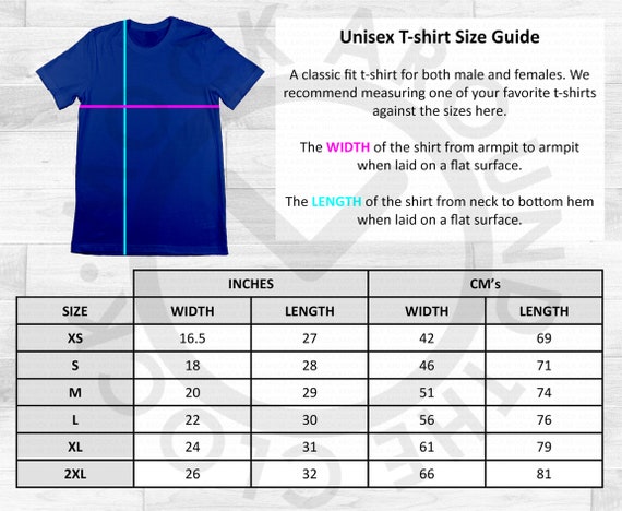 Download Bella Canvas Adult Size Guide Chart Table Shirt Download Free 457500 Svg Cut Files