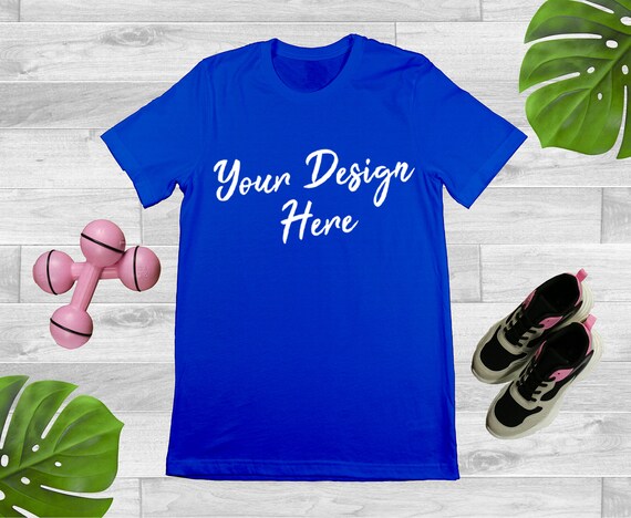 Download Plain Blue Bright Primary True Royal Fitness Workout T ...