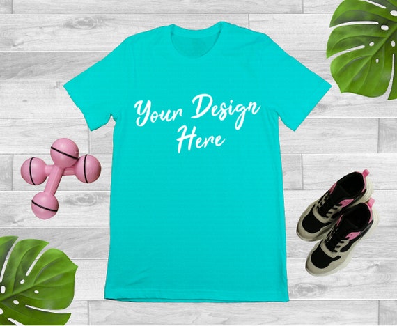 Download Free Plain Teal Turquoise Aqua Blue Gym Fitness Workout T ...