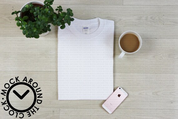 Download White Shirt Folded Mockup Jpeg Gildan Mockup White Flat ...