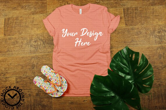 Download Coral Shirt Mockup Jpeg Bella And Canvas 3001 Mockup Download Free Psd Mockup All Free Mockups PSD Mockup Templates