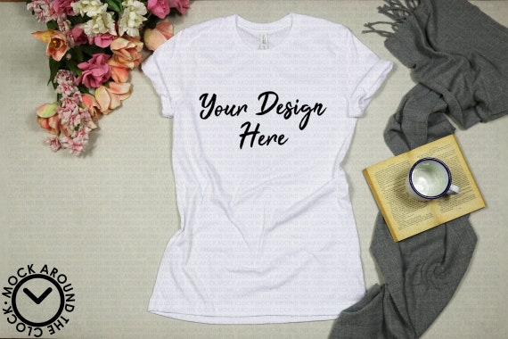 White Shirt Mockup Jpeg Bella And Canvas 3001 Mockup White Etsy