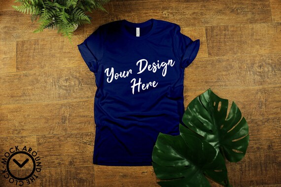 Download Navy Blue Bella And Canvas 3001 Mockup Shirt Mock Up Jpeg Dark Etsy