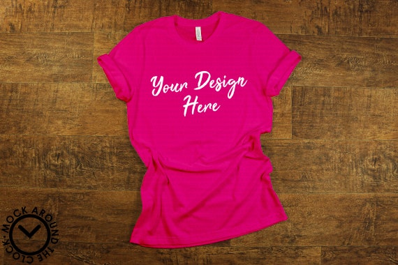 Berry Hot Pink Shirt Mockup Jpeg Bella And Canvas 3001 Mockup Etsy