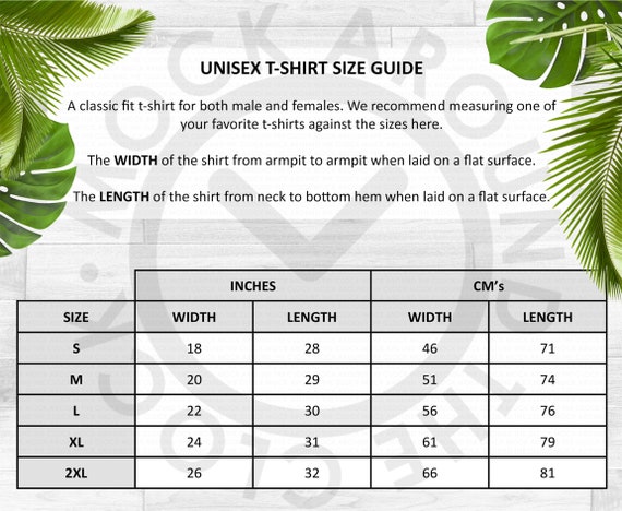 Gildan Unisex Shirt Size Chart