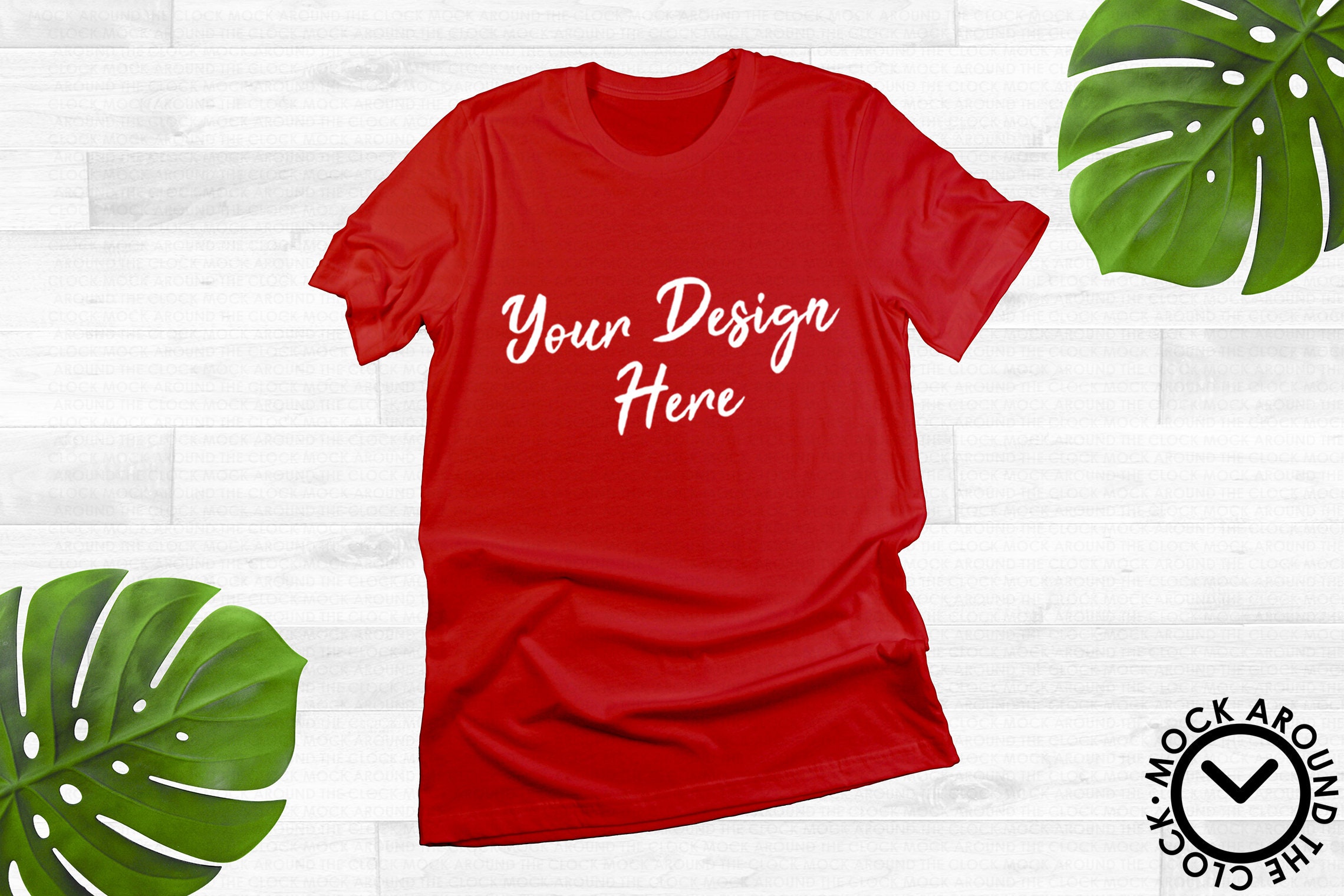 Plain Red No Tag Label Tshirt Mockup Bella And Canvas 3001 Etsy