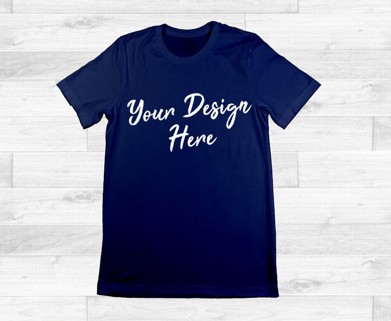 Download NAVY BLUE Plain T-shirt Mockup Gildan 6400 Anvil Bella and ...